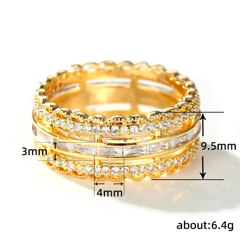 Micro Inlaid Zircon Exaggerated Gorgeous Flower Lady Rings