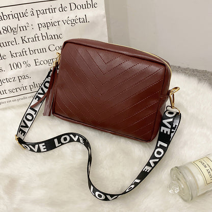 Korean Style Fringed Square Bag Crossbody