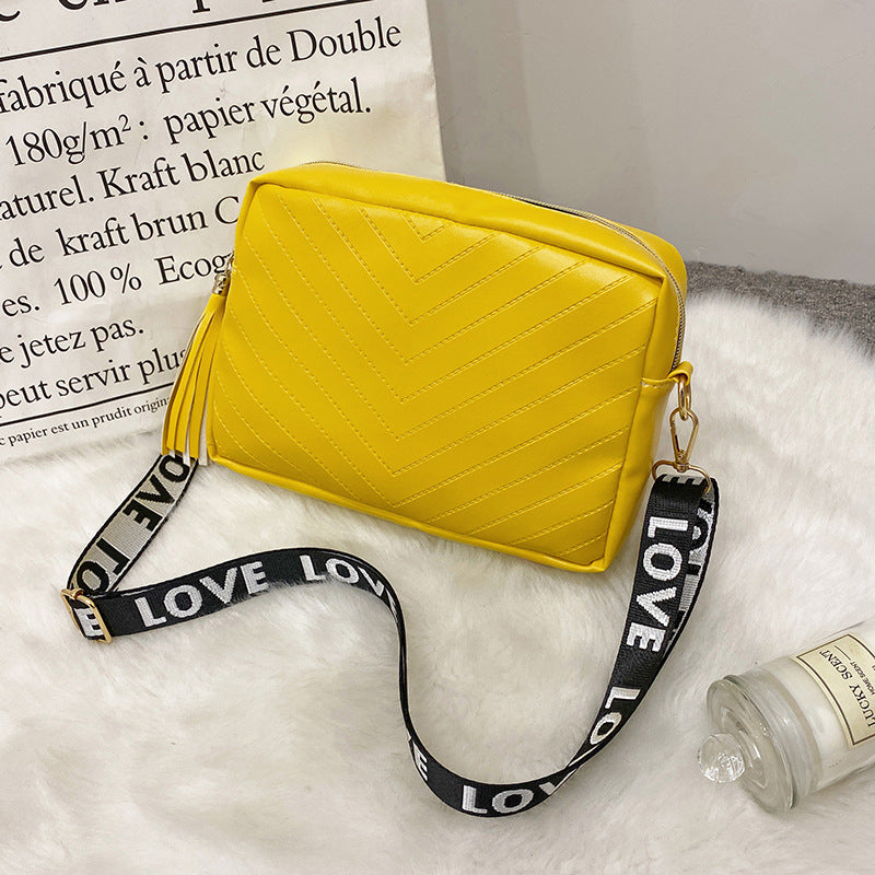 Korean Style Fringed Square Bag Crossbody