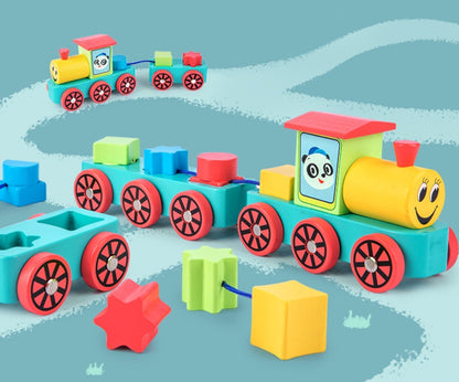 Children's Educational Train Blocks Classic Wood Train-wooden Toys Shape Sorters And Stackable Wooden Blocks