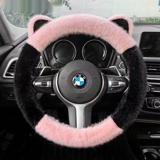 Car Steering Wheel Cover Winter Plush Non-slip