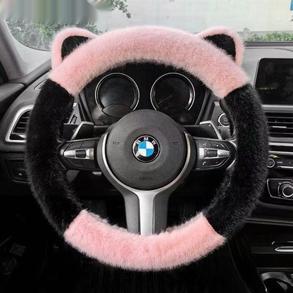 Car Steering Wheel Cover Winter Plush Non-slip