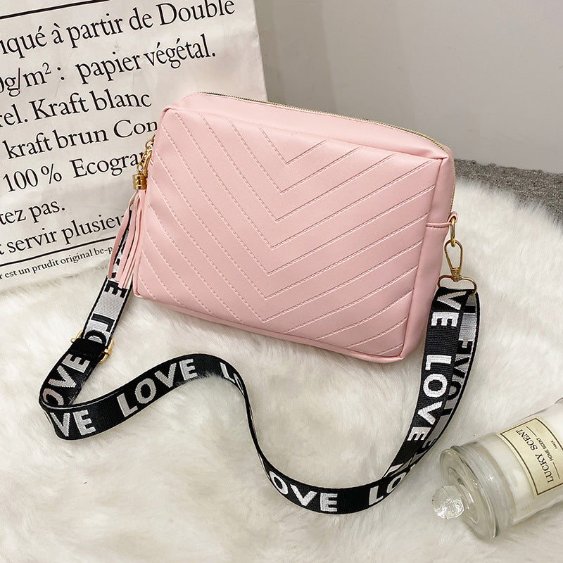 Korean Style Fringed Square Bag Crossbody