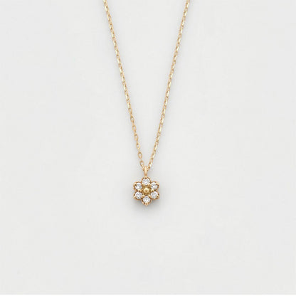 Fresh Sweet And Simple Flower Set Sterling Silver Ring Necklace