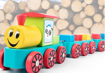 Children's Educational Train Blocks Classic Wood Train-wooden Toys Shape Sorters And Stackable Wooden Blocks