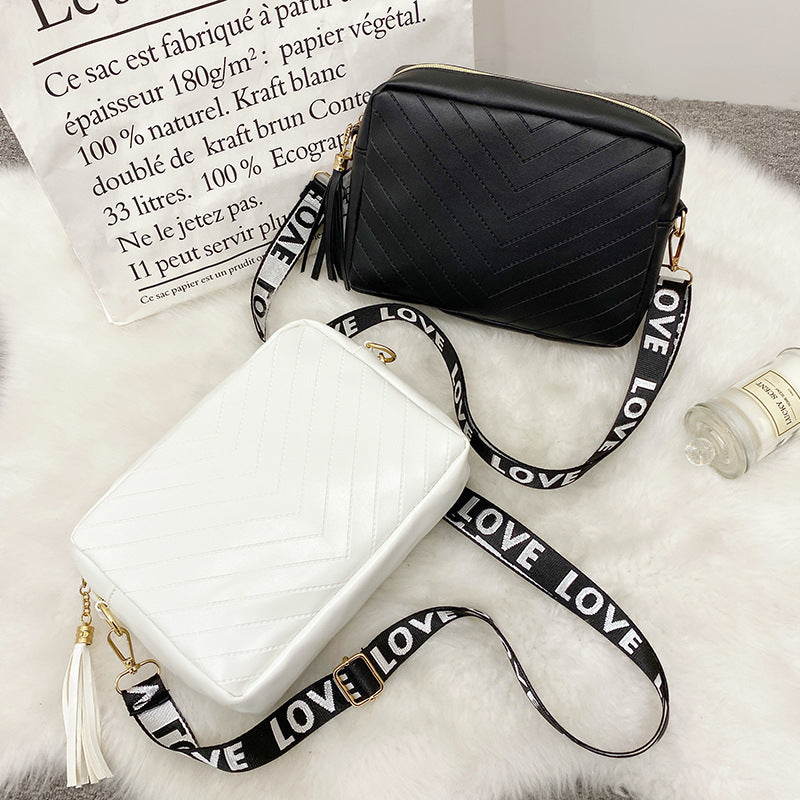 Korean Style Fringed Square Bag Crossbody