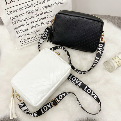 Korean Style Fringed Square Bag Crossbody